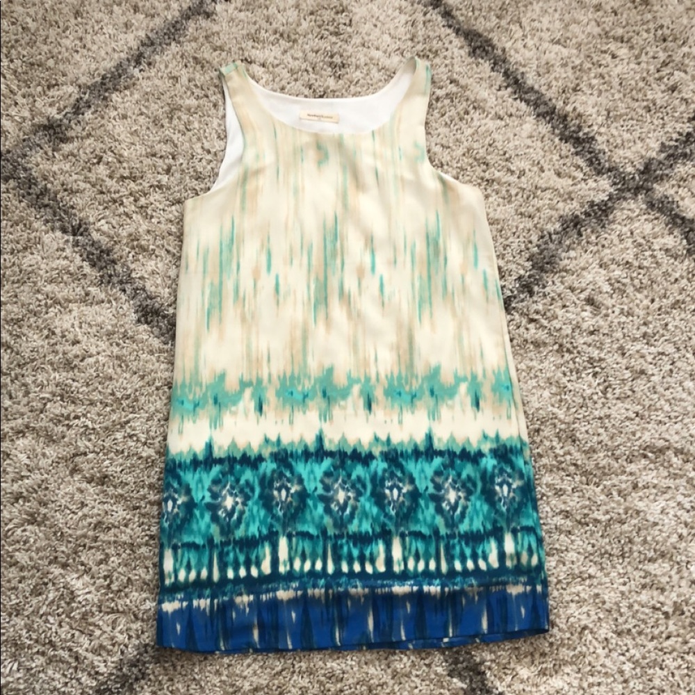 Blue watercolor pattern boutique dress, Size M